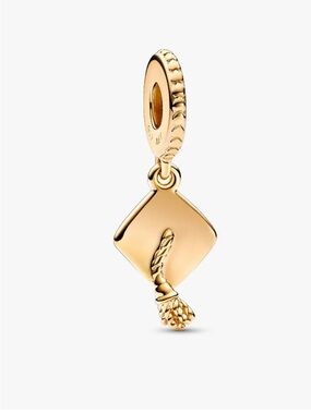 Gold Graduation Cap Drop Charm Pandora